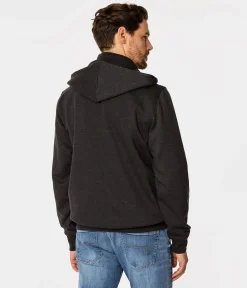Rozpinana bluza męska z kapturem EMANUEL 9255 DARK GREY MELANGE