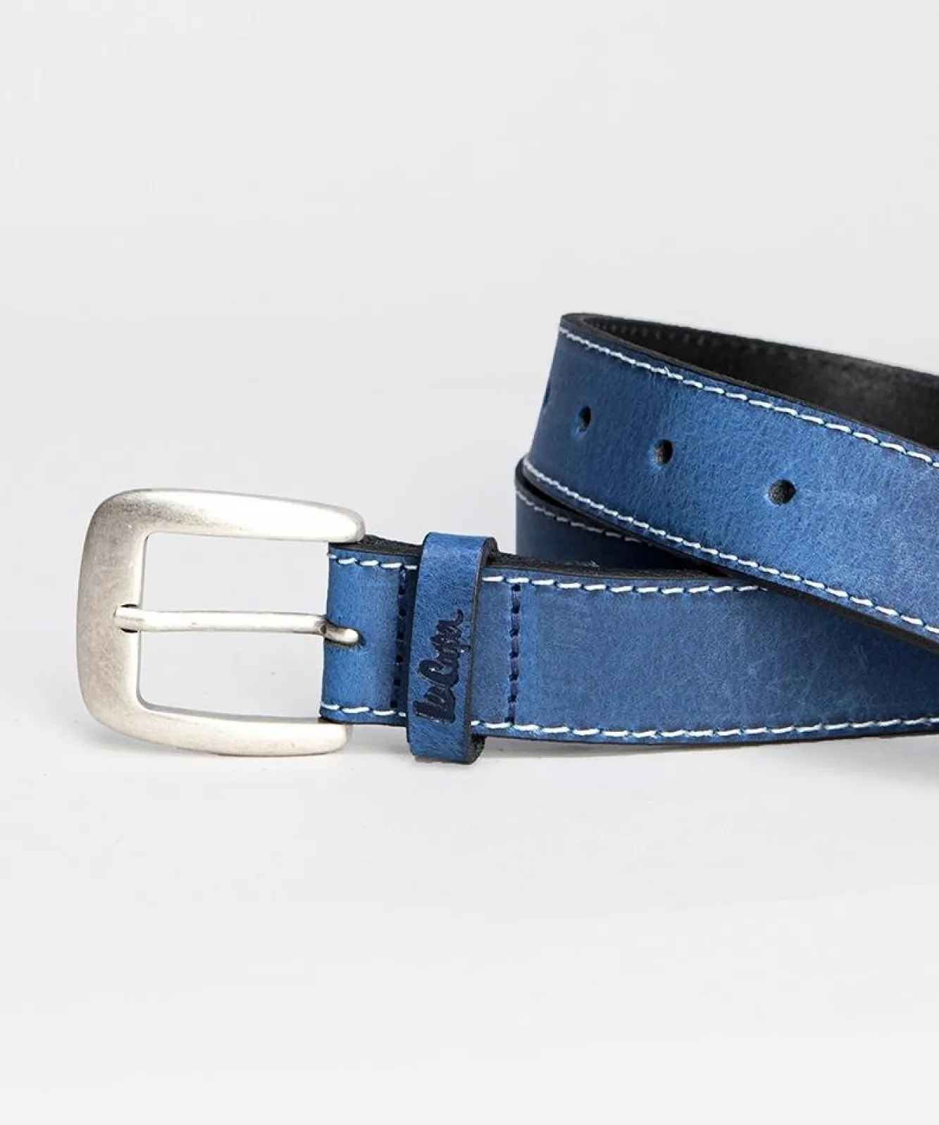 Skórzany pasek LCJ111 BLUE