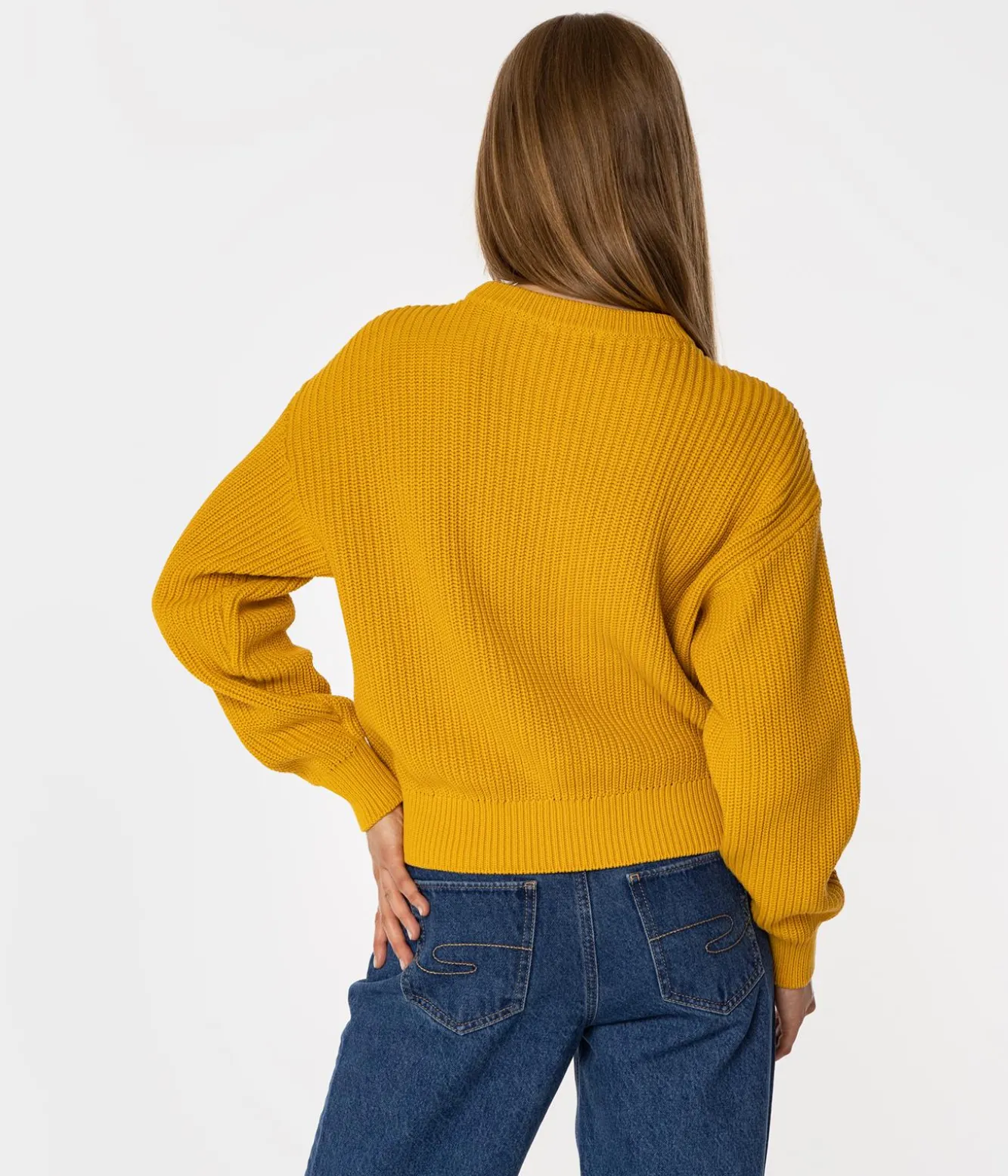 Sweter damski z bawełny organicznej YANA ORGANIC GOLDEN GLOW