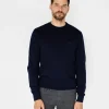 Sweter męski regular z wełną merino LOKI MERA NAVY