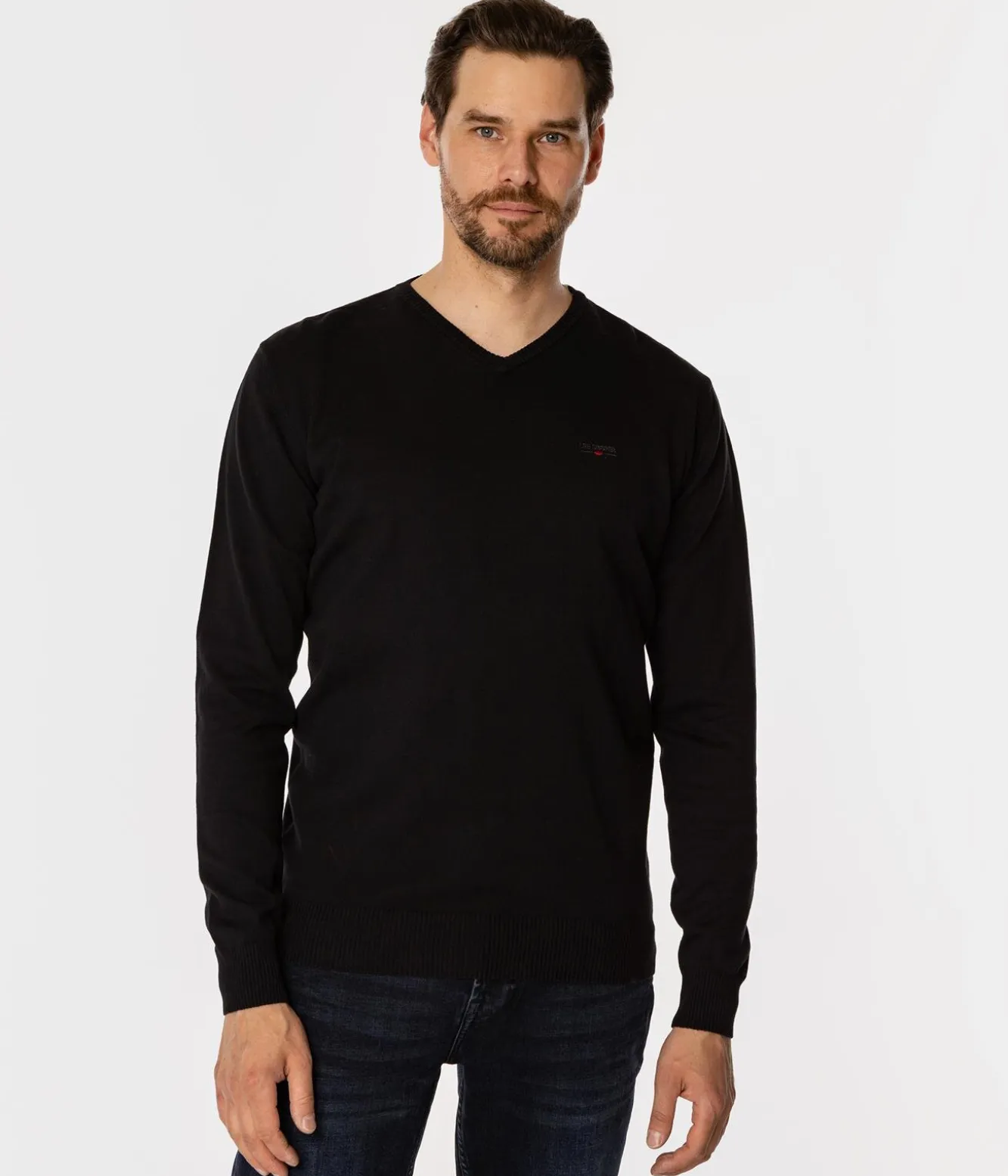 Sweter męski z bawełny organicznej ADAM ORGANIC BLACK