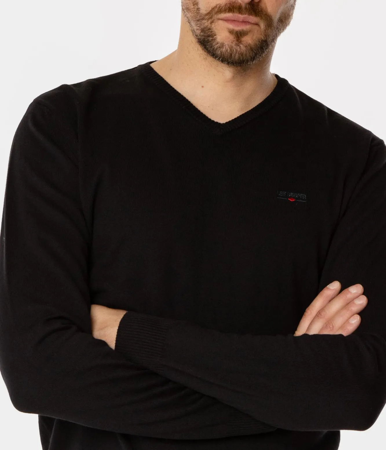 Sweter męski z bawełny organicznej ADAM ORGANIC BLACK