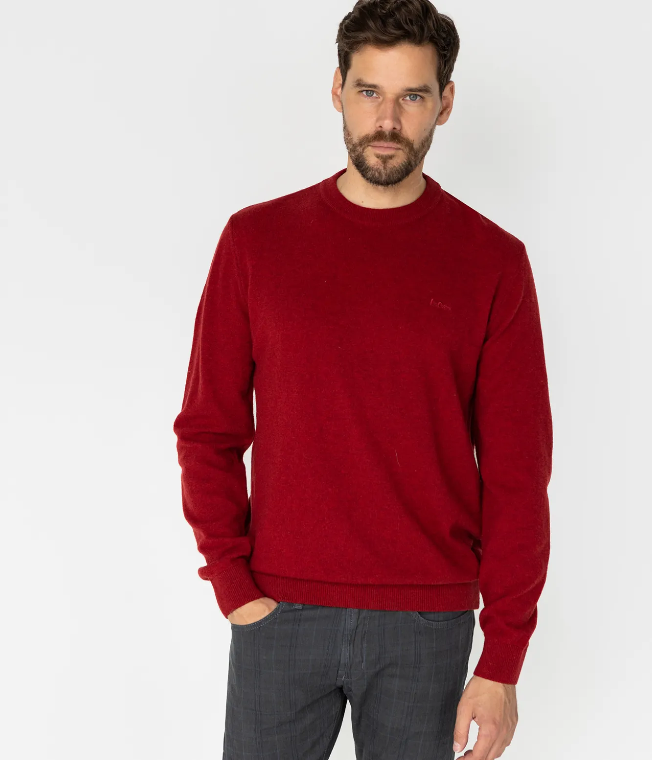 Sweter męski z wełny jagnięcej LENI TOY RED