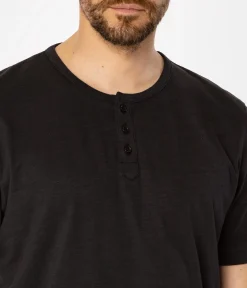 TSHIRT M HENLEY2 4587 CAVIAR