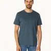 TSHIRT M HENLEY2 4587 INDIAN TEAL