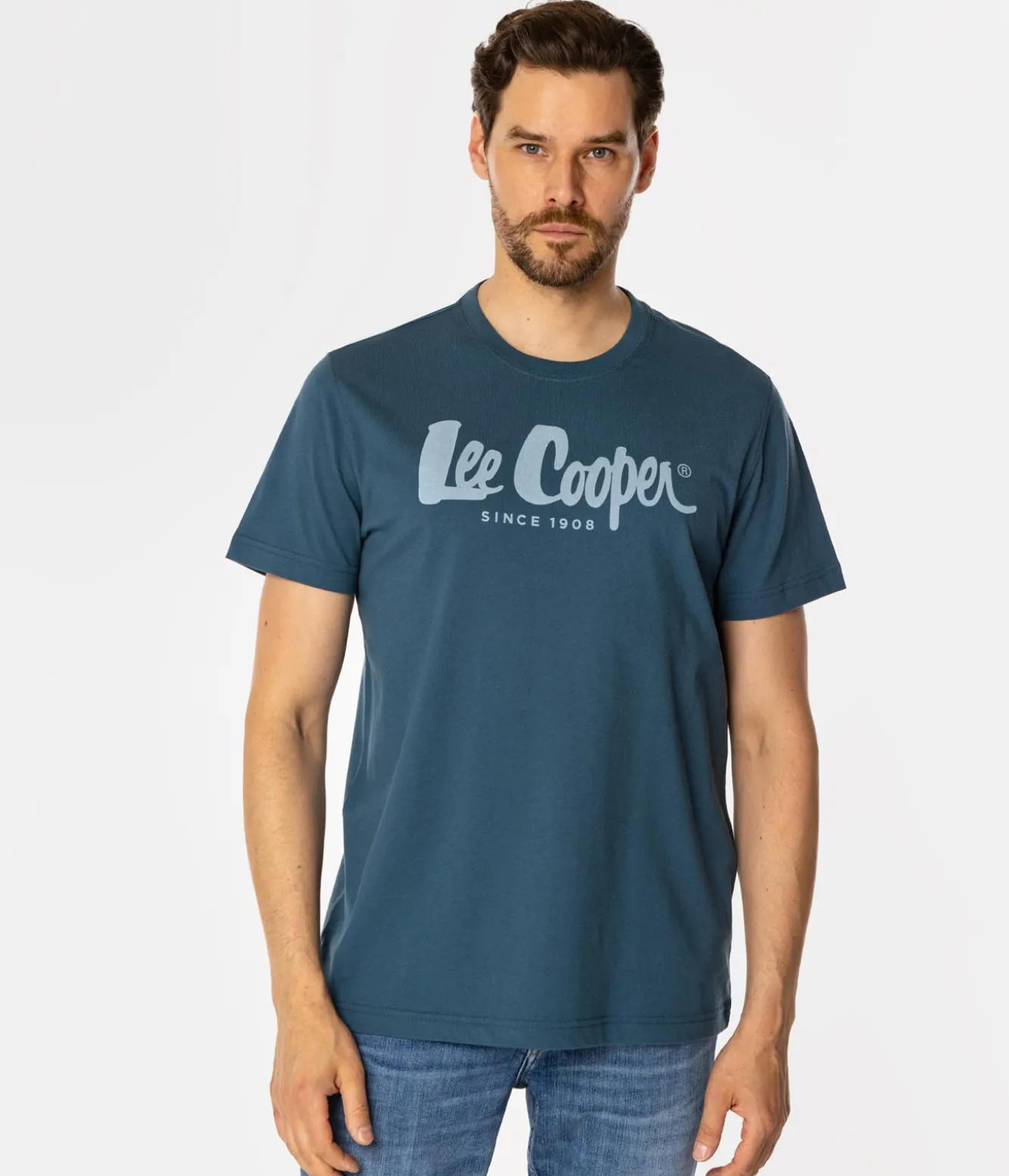 T-shirt męski z logo HERO7 FADE 1010 INDIAN TEAL
