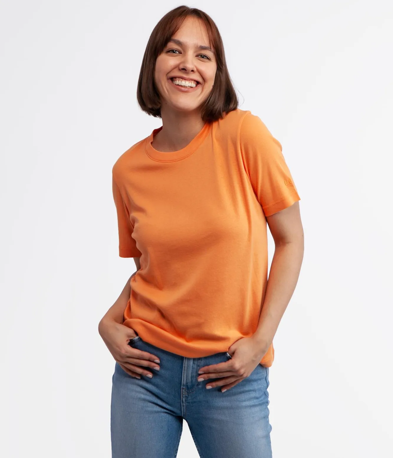 T-shirt z bawełną organiczną OLENA 4048 MUSKMELON