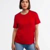 T-shirt z bawełną organiczną OLENA 4048 RED