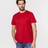 T-shirt z małym haftowanym logo OBUTCH 0875 RED