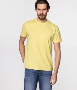 T-shirt z małym haftowanym logo OBUTCH 0875 ENDIVE