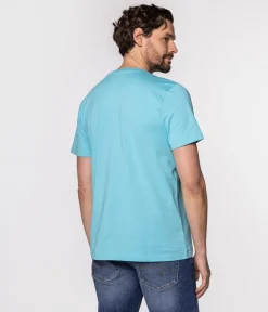T-shirt z małym haftowanym logo OBUTCH 0875 SEA JET