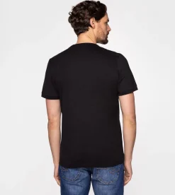 T-shirt z rozpinanym dekoltem HENLEY 4587 BLACK